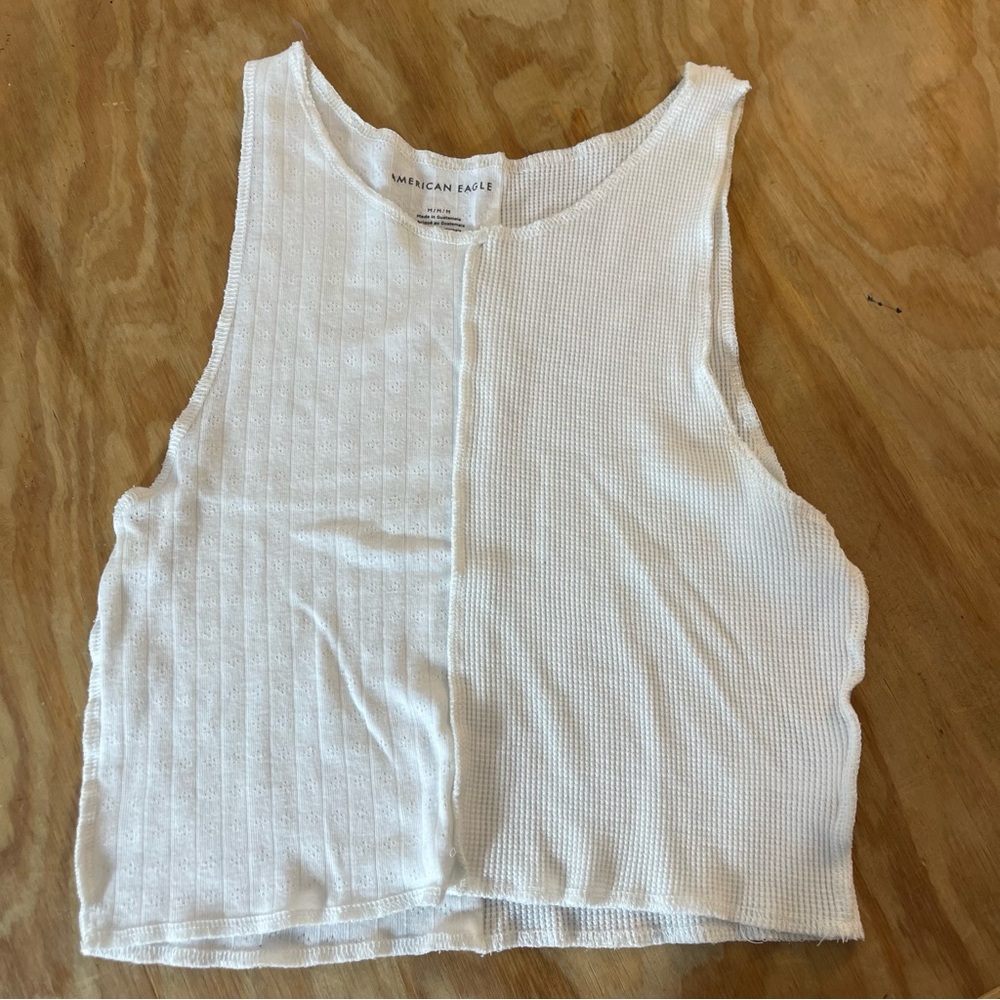 American Eagle White Crop Tank